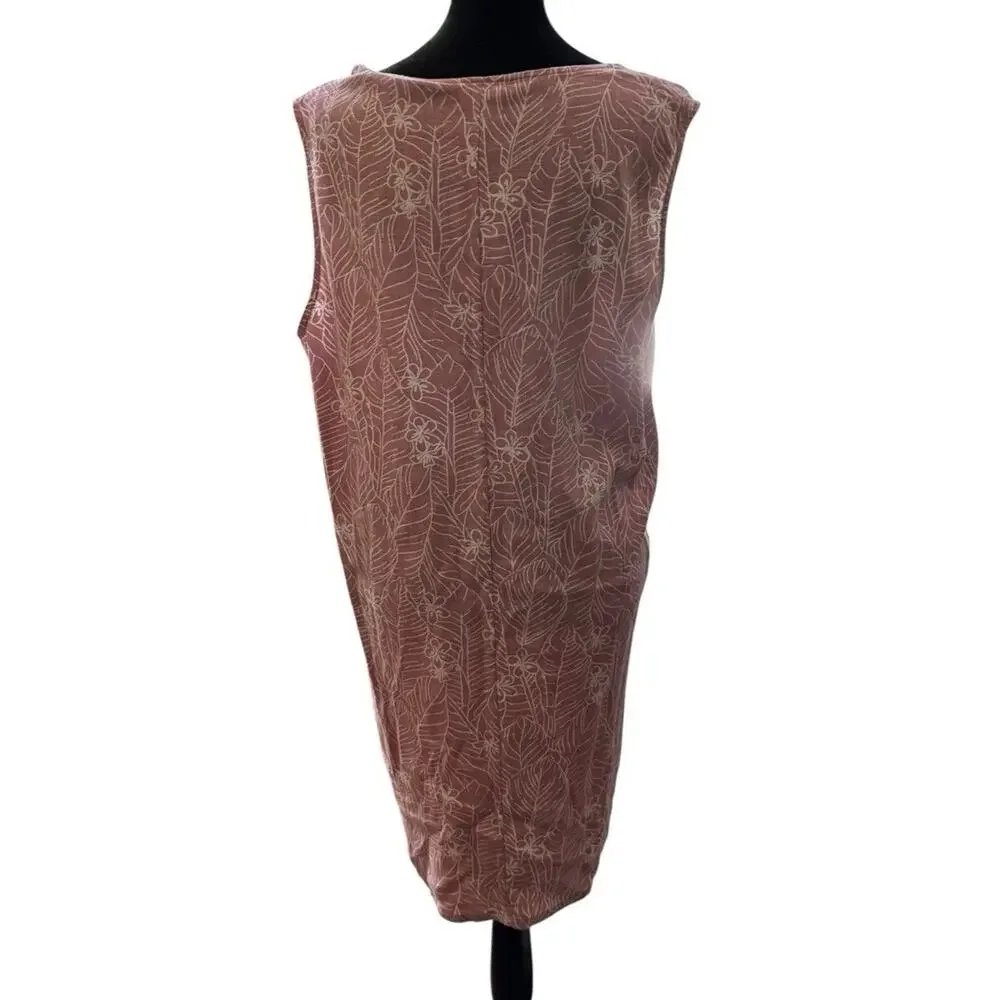 Orvis Linen Knee Length XL Pink Tropical Summer Sleeveless X Large Pockets NEW - Picture 3 of 10